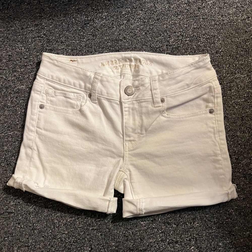 American Eagle White Jean Shorts